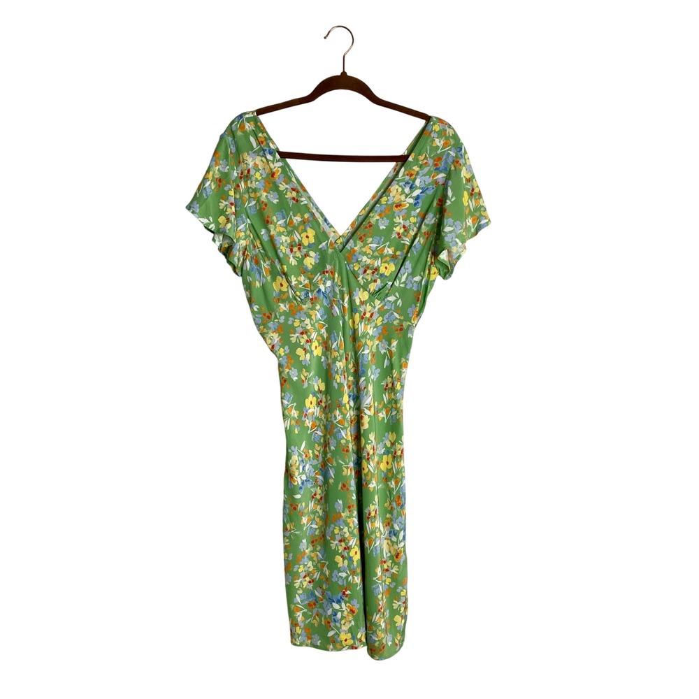 Rails Gigi NWT Green Meadow Floral Flutter Sleeve Mini Dress Large Cottagecore